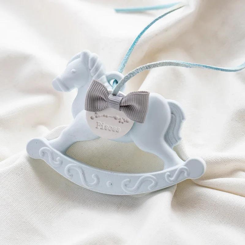 3D Horse Shaped Silicone Mold DIY Aromatherapy Gypsum Car Hanging Ornaments Tag Pendent Making Clay Plaster Crafts Mould