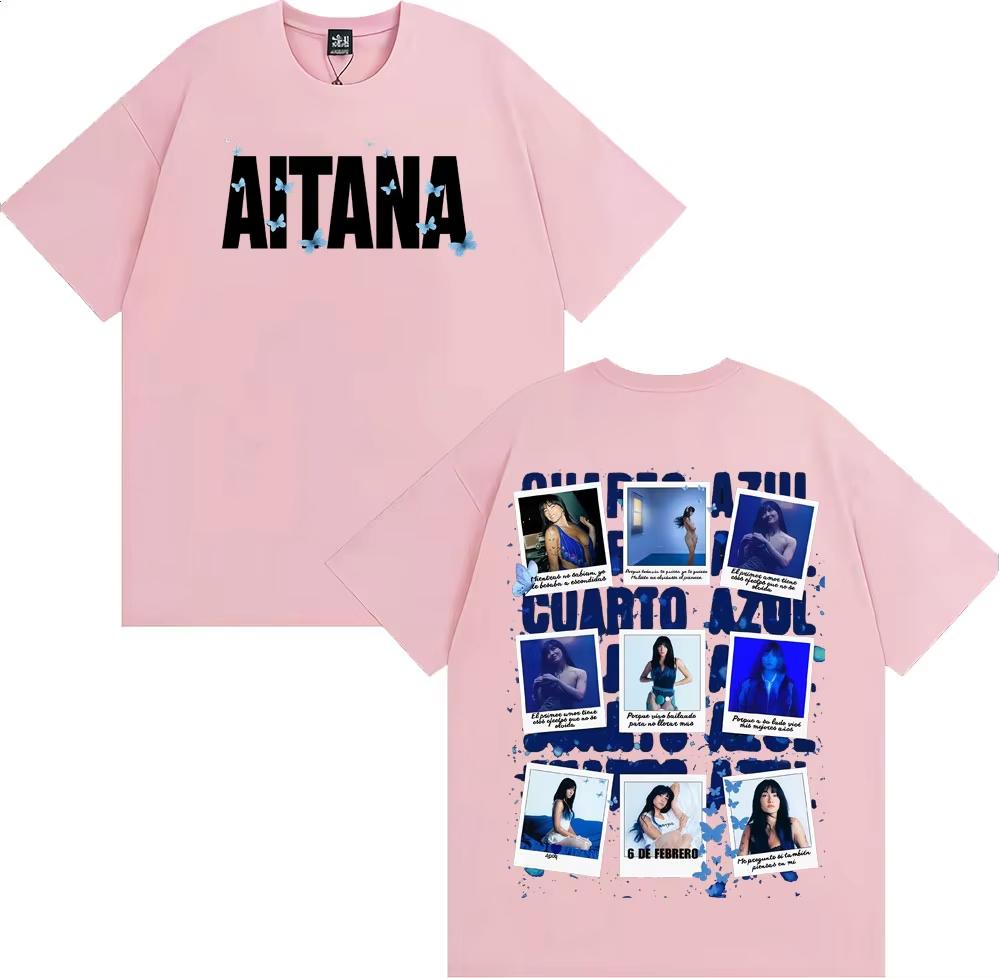 Singer Aitana 100cotton Unisexs shirt oversized Cuarto Azul Album graphics 2026 New summer Womens Y2k Hip Hop Streetwear Tshirt