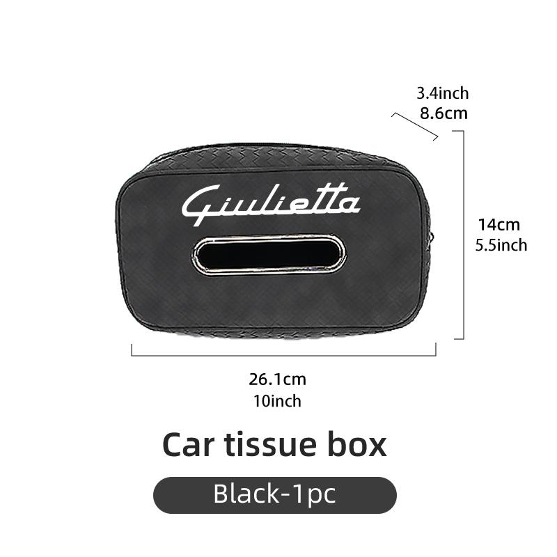 AAACO1 Car Tissue Box Seat Back Hanging Bag Auto Paper Towel Storage Bag For Alfa Romeo Giulietta GT 159 147 156 Mito Brera Giulia