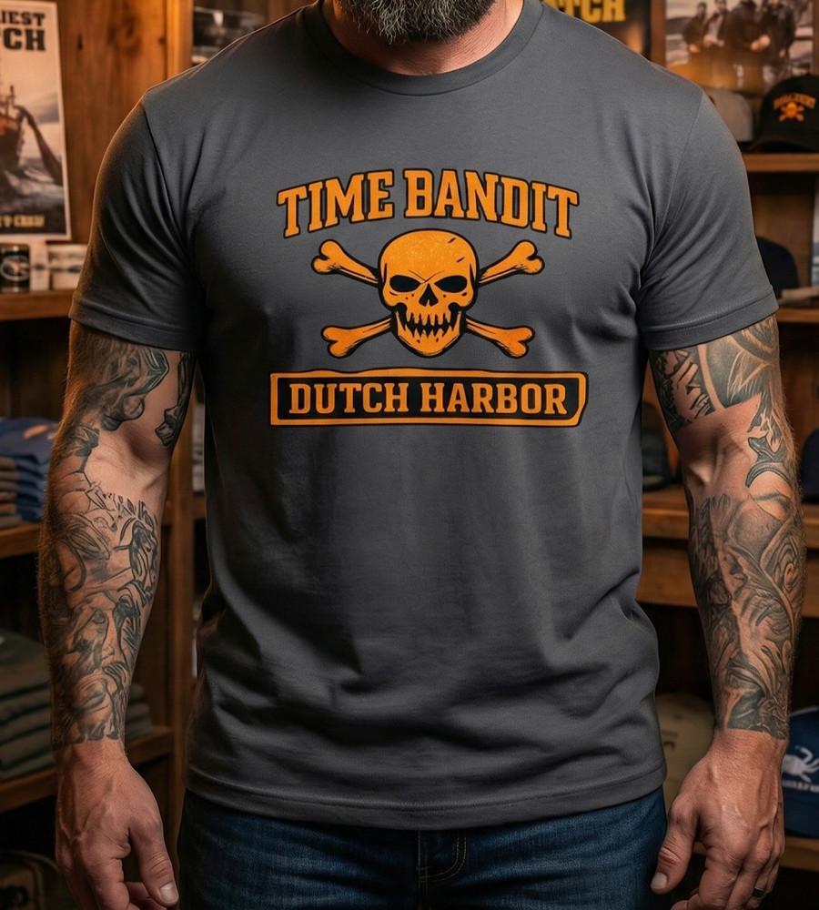 Deadliest Catch Time Bandit Skull Dutch Harbor Tee Fishing Graphic Tshirt Unisex T-Shirt