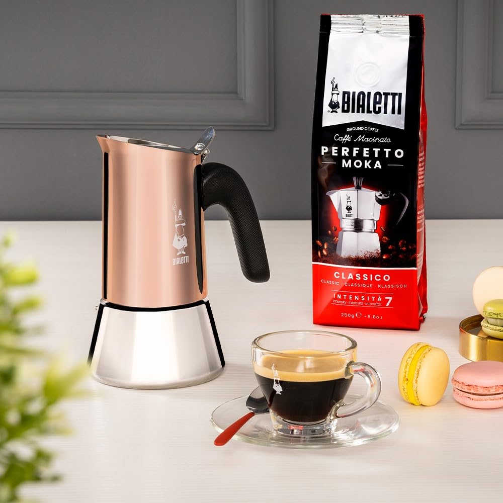 Bialetti Кофеварка Venus Copper из нержавеющей стали на 6 чашек для плиты, эспрессо-машина и мокко
