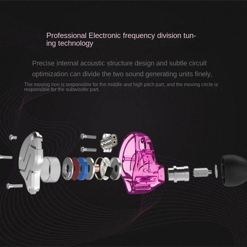 KZ-ZSN Ring Iron Moving Iron Eating Chicken Наушники-вкладыши для мобильного телефона с микрофоном и басами Проводные спортивные наушники