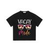 Crewneck T-Shirt Black Vacay Mode Sunglasses Palm Tree Sunset Print Summer Vacation Casual Wear