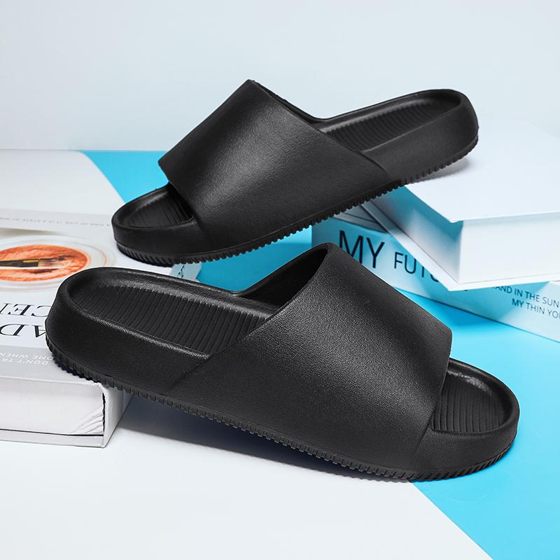Модные тапочки для дома, сандалии, мягкие и удобные, износостойкие, нескользящие, для мужчин, тапочки для ванной, толстая подошва, унисекс, новые