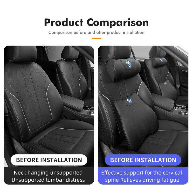 Hub Caps For Volkswagen VW Car Headrest Lumbar Support Memory Cotton Fatigue Relief Cushion Scirocco Jetta Beetle Golf 4 5 6 Pas