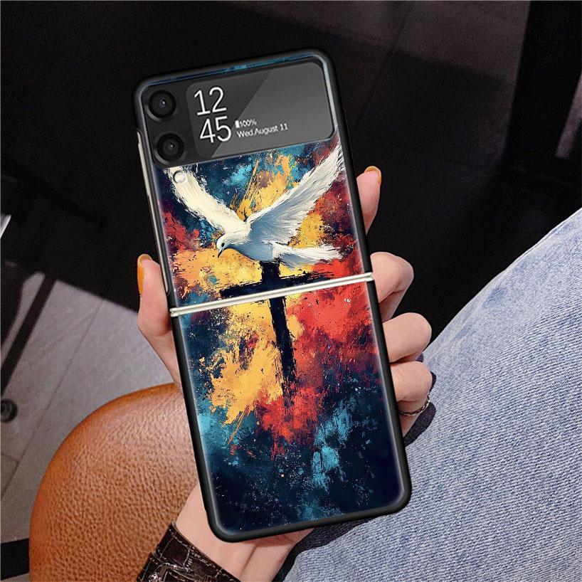 Jesus Bible Phone Case For Samsung Z Flip 7 6 5 4 3 Galaxy ZFlip7 ZFlip6 ZFlip5 ZFlip4 ZFlip3 5G Print Cover