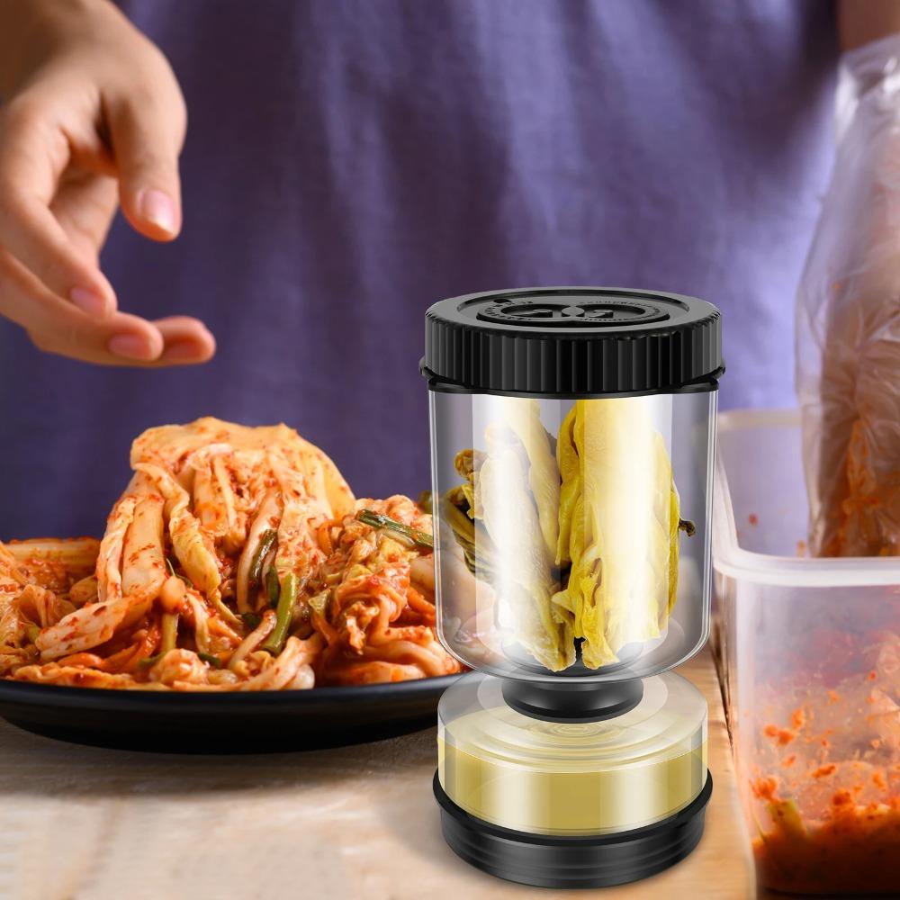 Leakproof Pickle Olive Container Hourglass Shape Kimchi Jar Glass Pickles Jar Pickled Cucumber