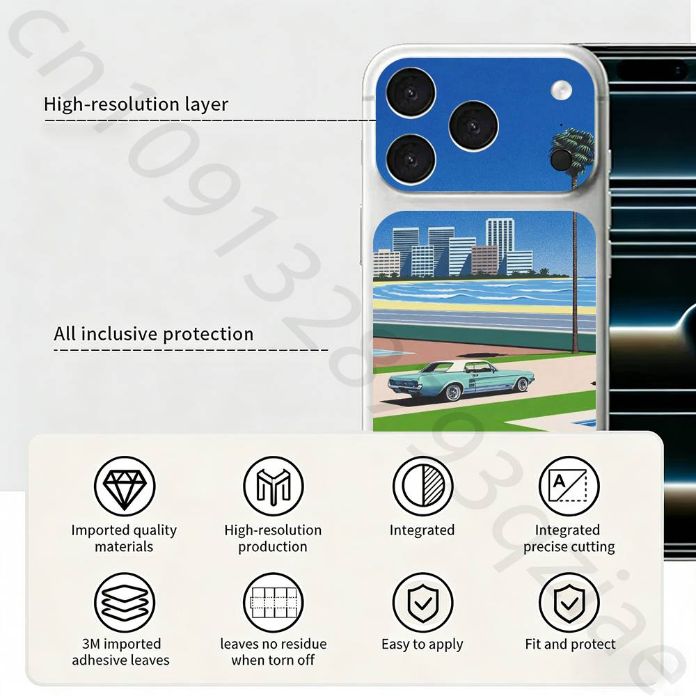 Арт D-Дэвид Хокни краска Для iPhone 17 pro Max /17 pro Полное покрытие Наклейка Skin Wrap 3D Цветная Задняя Защитная Стикер Пленка