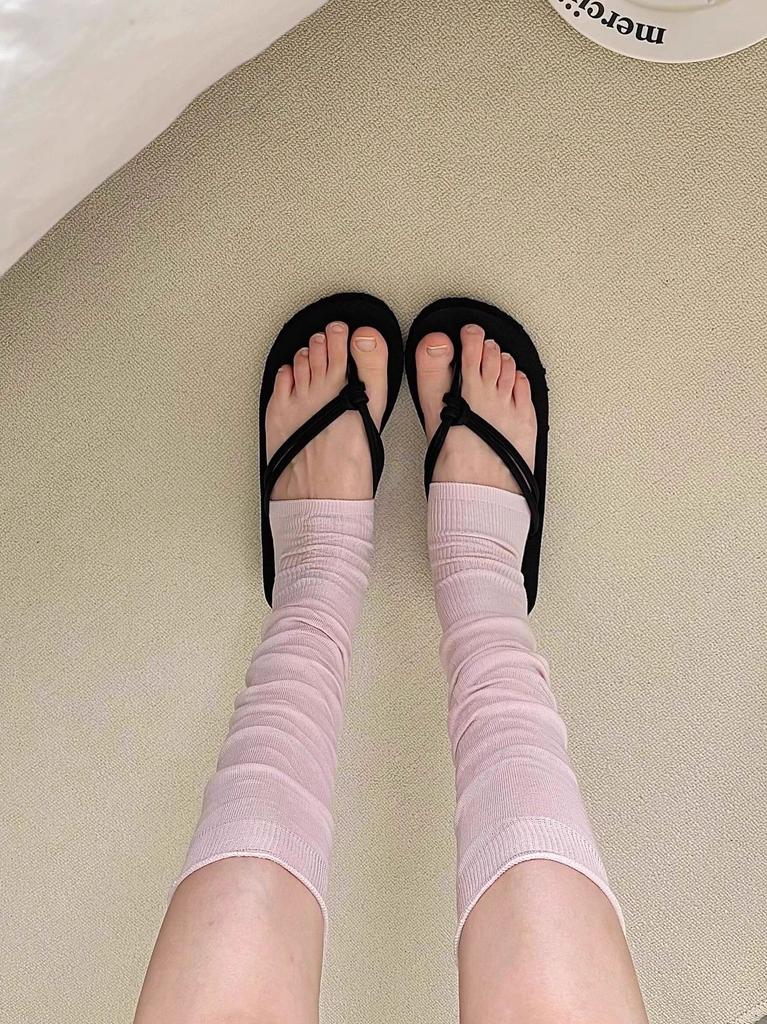 Spring And Summer Thin Miu Series Stacked Calf Socks Ballet Style Foot Stepping Modified Leg Socks Long Tube Non-Slip Leg Cover