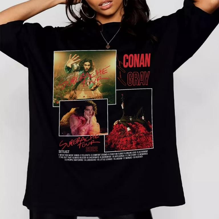 Новый! Рубашка Conan Gray Рождество 2024 Унисекс Подарок фанату S to 5XL TN0174
