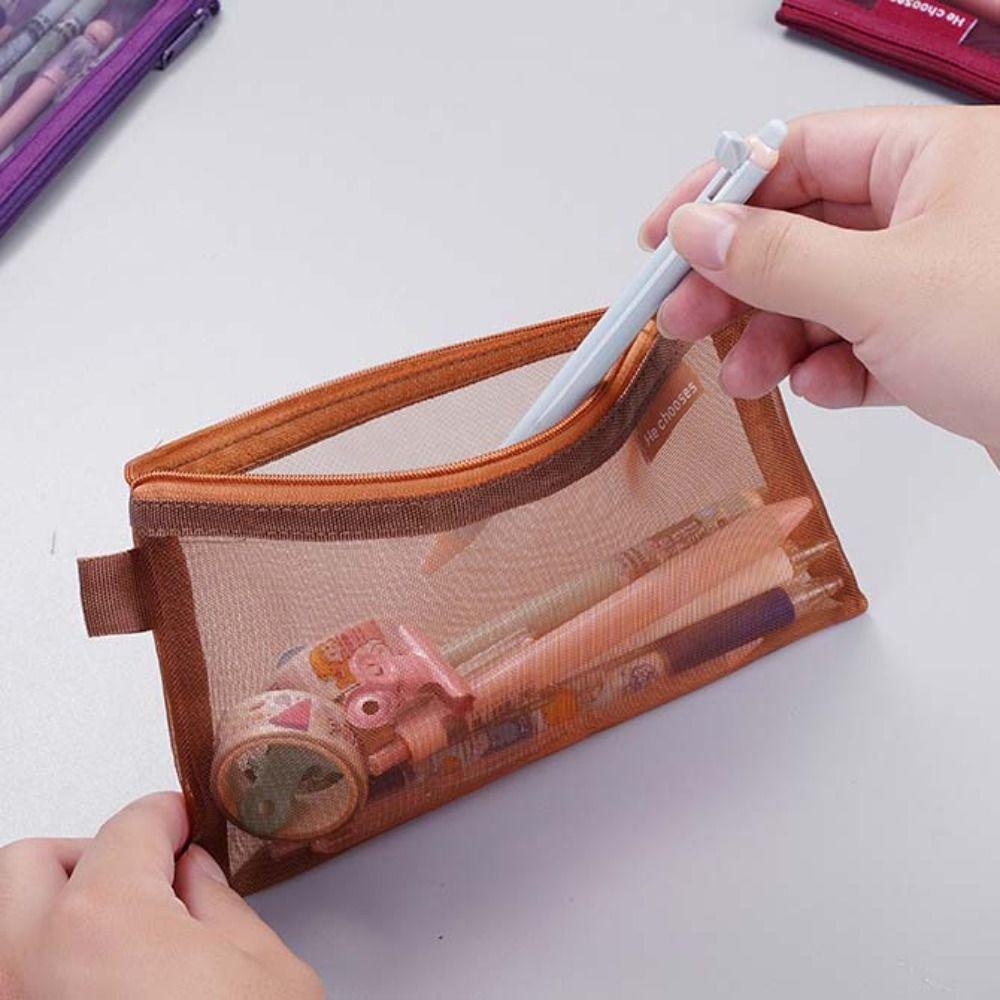 Нейлоновый прозрачный мешок для купюр, сумка для купюр на молнии, канцелярская сумка, простой сетчатый пенал для путешествий
