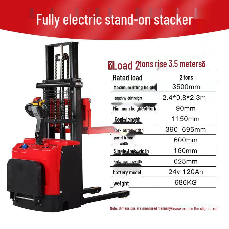 Manual & Electric Hydraulic Stacker Forklift for 1T-2T Lifting, Loading, and Unloading