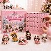 Interactive Holiday Game Shih Tzu Advent Calendar, 24-Day Countdown Toy Set with Mini Dog Family to Christmas Figures, Tree Hanging Decor, Gift