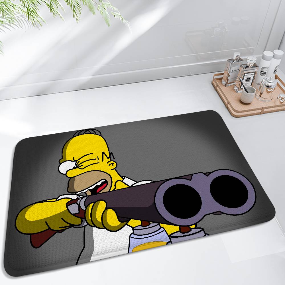 Funny S-Simpsons Floor Mat Bathroom Absorbent Mat Simple Door Dirt-resistant Mat Home Kitchen Mat Foot Mat Entry Mat