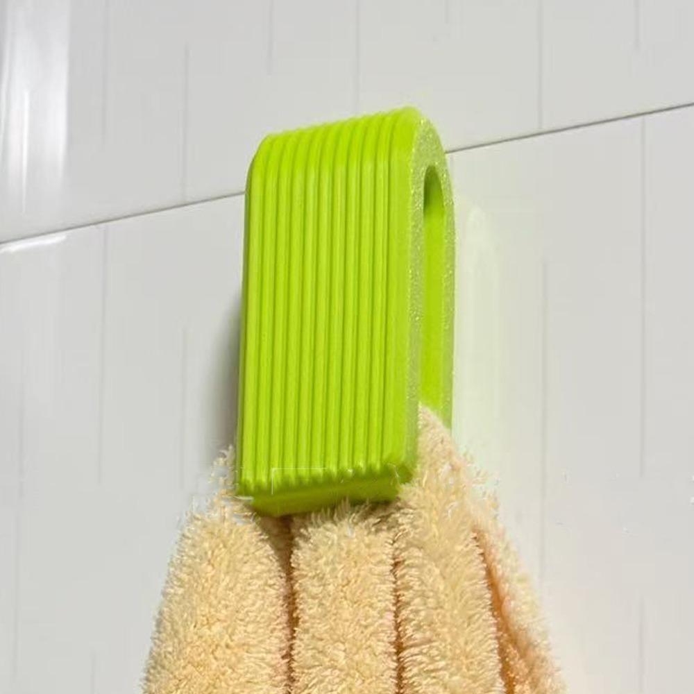 2 Pieces Strong Self Adhesive Auto-lock Towel Rack Space-saving Plastic Towel Hook Practical Non Perforated