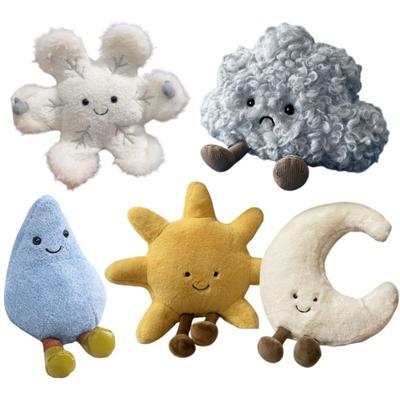 Креативные плюшевые игрушки погоды для детей, милые мультяшные куклы в виде солнца, луны, облака, мягкие набивные, дизайн снежинки, капли дождя, праздничный декор, подарок