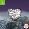 Bright Heart Beaded Diy Bracelet Beaded Charm925 Silver Bead Accessories