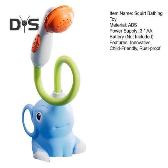 Слон Детская ванночка для душа Водонепроницаемые игрушки для купания Слон Насос Аксессуар для ванны Подарок для новорожденных Малышей