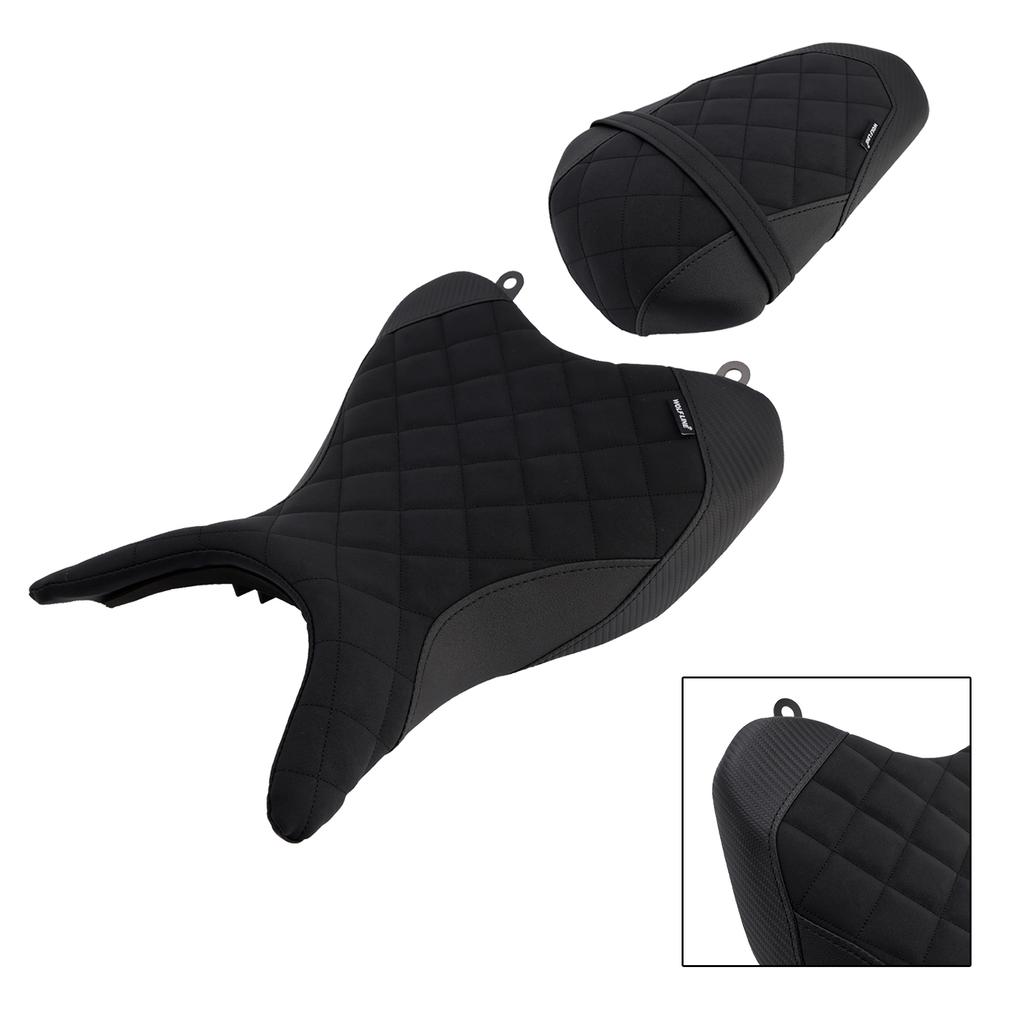 Front&Rear Raider Passenger Cushion Kit Black For Yamaha Yzf-R3 25- Mt-03 25-