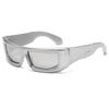 New Cycling Style Y2K Sun Glasses Fashion Trend Personalized Silver Cyberpunk Sunglasses Hip Hop Shape Eyeglasses