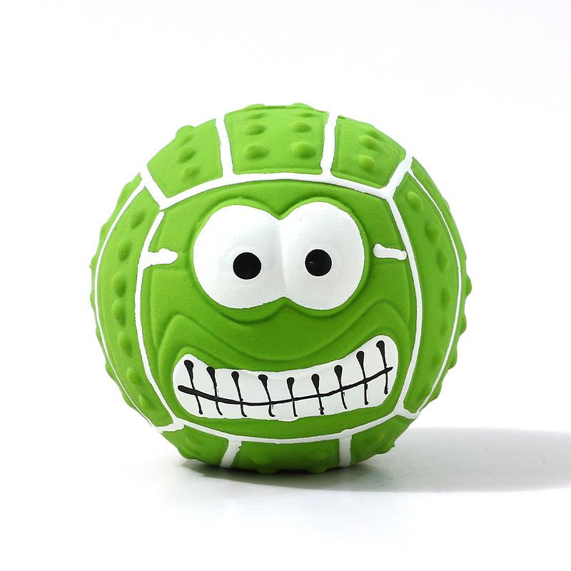Новый мячик с улыбающимся лицом, латексная игрушка со звуком, для чистки и шлифовки зубов, латексный мячик для питомца, игрушка для собаки, товары для питомцев
