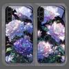 Стильный чехол из закаленного стекла с узором из белых пионов для Samsung Galaxy S25 Ultra S24 S23 Plus S22+ S21 S20 FE 5G