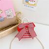 Stylish And Cute Red Pearl Handbag For Girls Featuring Adorable Butterfly Bow Accent