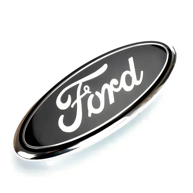 AKD1 7/9 Inch Car Front Grille Badge Trunk Cover Sticker Decal For Ford Logo Fiesta ST Fusion Explorer Escape Shelby Edge Kuga MK6