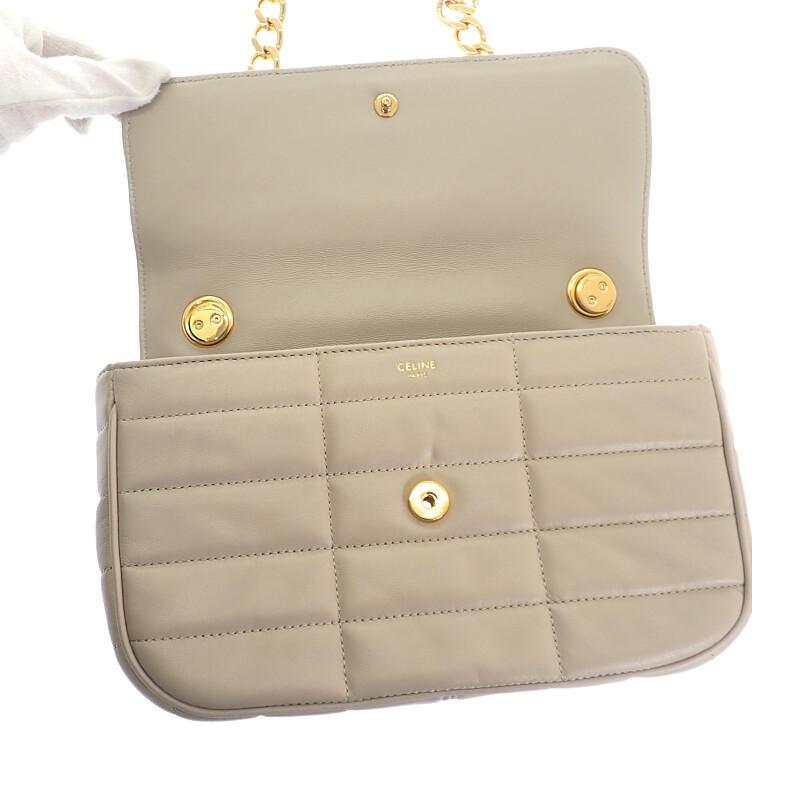 CELINE  111273EPZ.02TR Shoulder Bag Ivory Goat leather Women