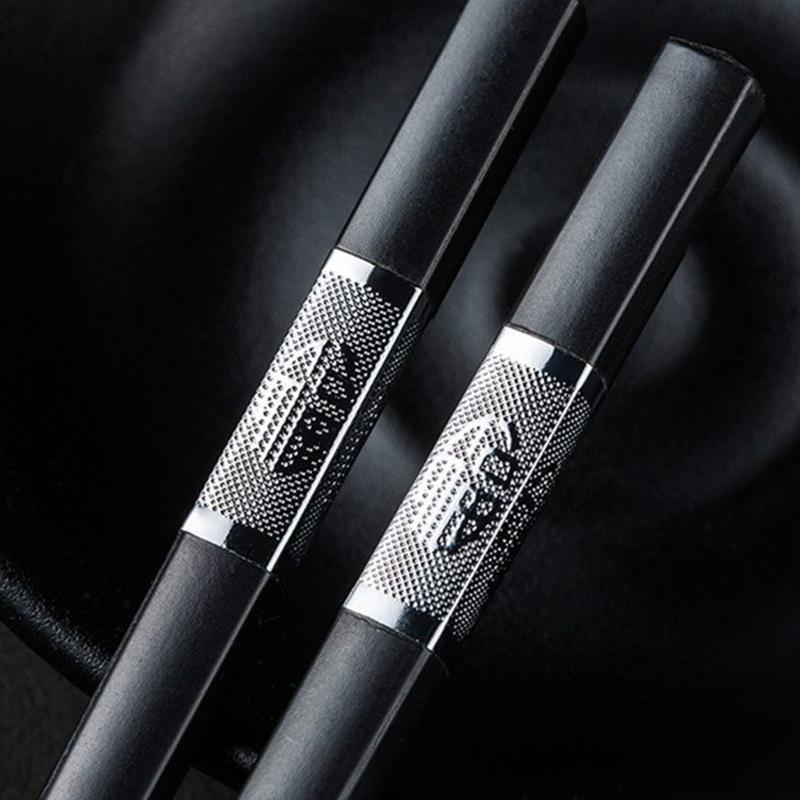 Палочки для еды, бытовая кухонная утварь, посуда, 1 пара палочек для сервировки, нескользящий сплав, китайский стиль