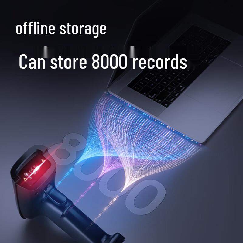 Deli Беспроводной 1D лазерный сканер штрих-кодов с зарядной подставкой