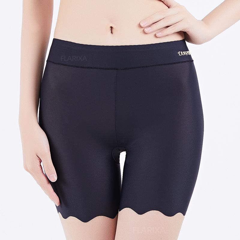 Flarixa Seamless Ice Silk Safety Shorts for Women Plus Size Safety Pants Summer High Waist Shorts Under Skirt Boxer Panties 4XL
