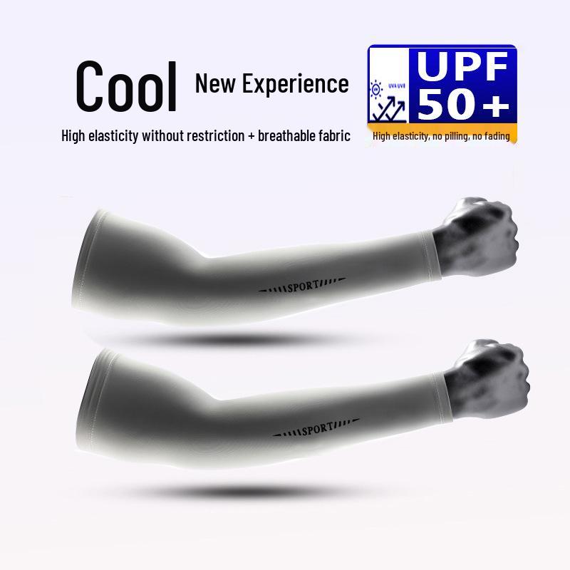 Men's Outdoor Ice Silk Sun Protection Sleeves for Cycling, Driving, and Fishing - Breathable and Cool.