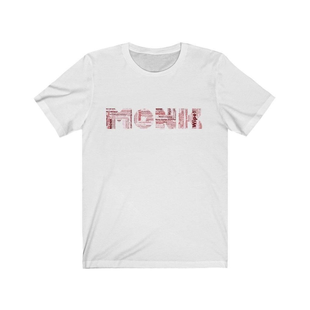 Monk TV show graphic with Adrien Monk Quotes inside silhouette graphic Unisex Jersey Short Sleeve Tee, monk T-Shirt, Monk TV shirt, monk tee