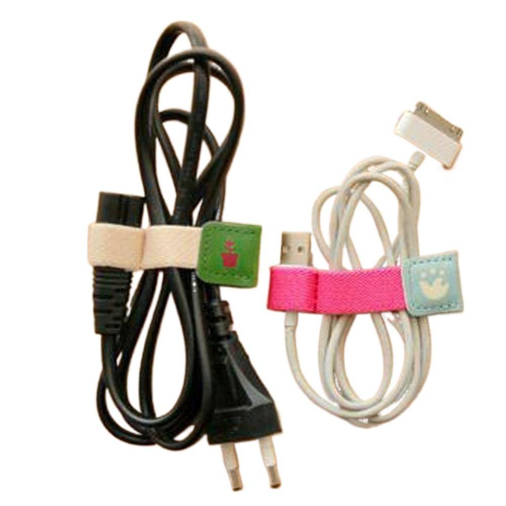 Cord Management Cord Winder Buckle Holder Storage Leather Cable Winder Vintage Cartoon Data Cable Organizers Desktop