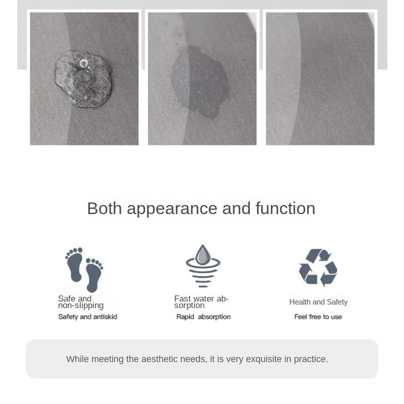 Суперабсорбирующий противоскользящий коврик для ванной комнаты Диатомитовый коврик для ванной Коврик для ванной Коврик для двери Коврик для душа Легко чистить Главная