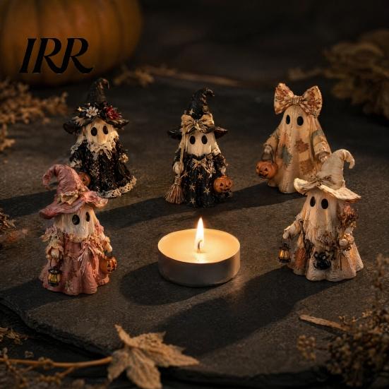 Halloween Holiday Decoration Advent Calendar, 24 Days Ghost Countdown Calendar with Reusable Collectible Figures, Gifts for Kids Boys Girls