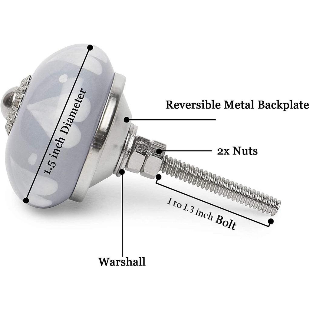 Vintage Ceramic Pull Knobs for Kitchen Cabinet, Door & Drawer, Wardrobe, Cupboard (Set of 10)