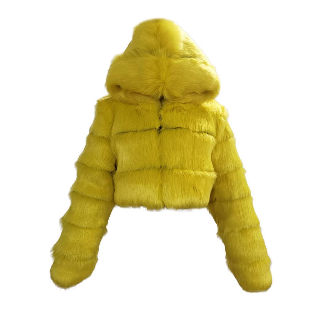 Женская модная куртка, однотонное плюшевое пальто с длинными рукавами и капюшоном