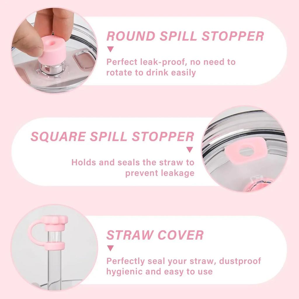 Набор из 10 аксессуаров для стакана Stanley 30 унций 40 унций: крышка для соломинки, крышка, чехол, стоппер от проливания, брелок с буквой, наклейка