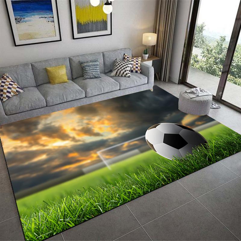 Sports Court Carpet Living Room Coffee Table Floor Mat 3D Bedroom Bedside Blanket Football Basketball Floor