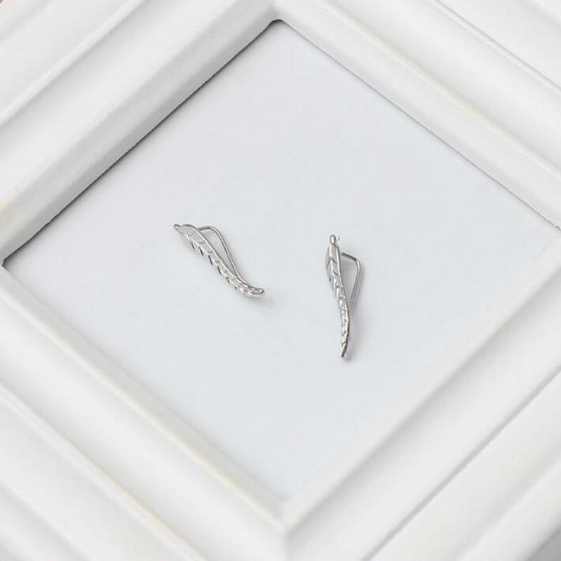 Ювелирные серьги с листьями, золотые перья, женские серьги-гвоздики, аксессуары, подарки