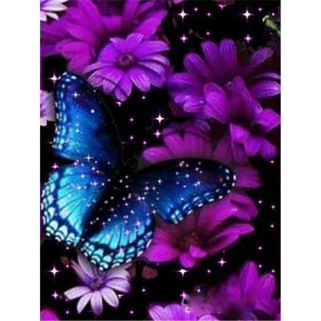 DIY 5D Diamond Painting Butterfly Full Round Drill Diamond Embroidery Flowers Cross Stitch