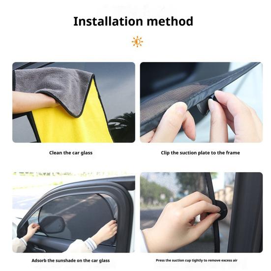Car Front Easy Rear Window Shade Sunshade Install Mosquito-Proof Privacy Shield
