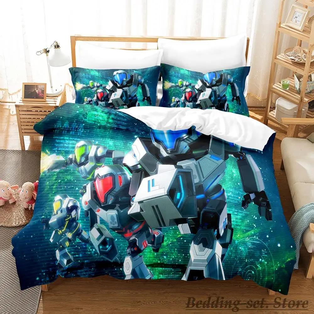 Metroid Prime Bedding Set Single Twin Full Queen King Size Bed Set Adult Kid Bedroom Duvetcover Sets Game Parure de lit Bed