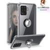 Прозрачный чехол с кольцевой подставкой для OPPO F21 Pro F19 F17 F15 F11 F9, противоударный прозрачный мягкий силиконовый чехол-держатель для задней панели телефона