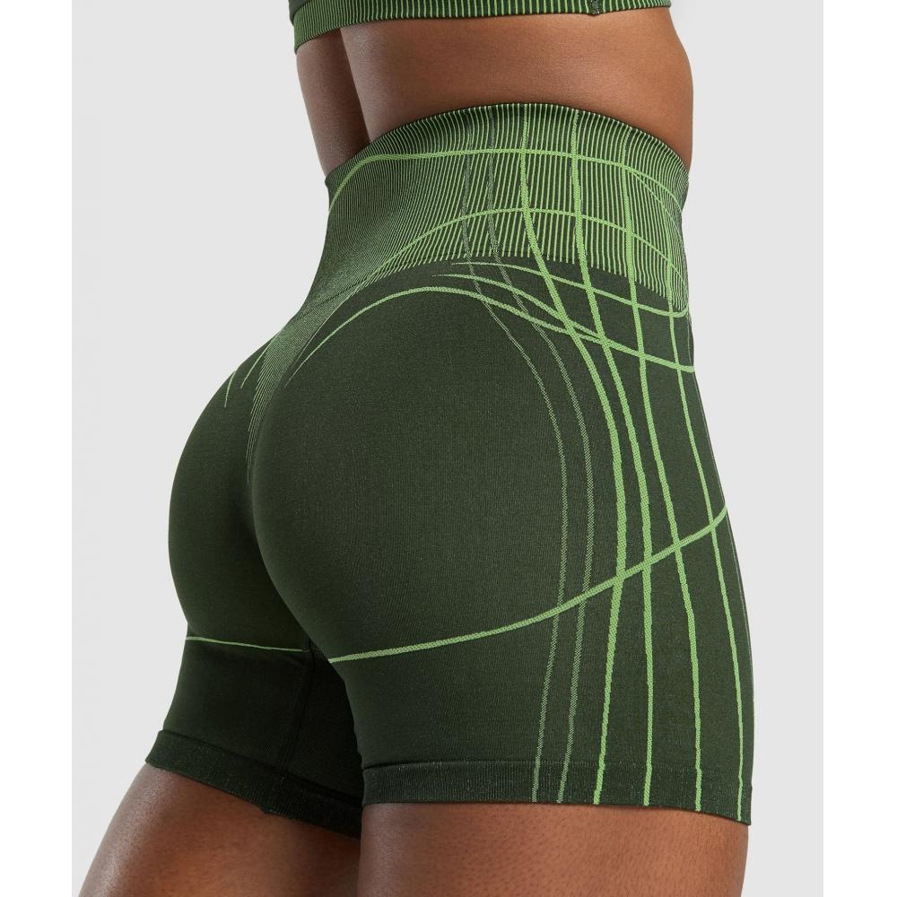 Gymshark Бесшовные шорты Apex Trail Green Energy Gelato Green B3b4p Ec4y