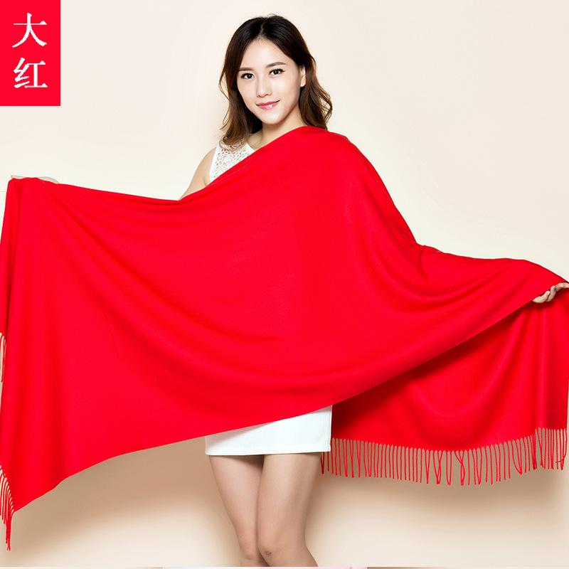 70 * 200cm Autumn And Winter New Women'S Solid Color Versatile Simple Tassel Imitation Cashmere Mohair Scarf Warm Scarf Atmosphere Shawl