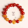 Браслет из красного агата и желтого кристалла, буддийские молитвенные бусины для мужчин и женщин
