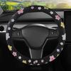 Чехол на руль с цветочным узором, универсальный, 15-дюймовый, дышащий, противоскользящий, протектор на руль, впитывающий пот, моющийся, автомобильные аксессуары